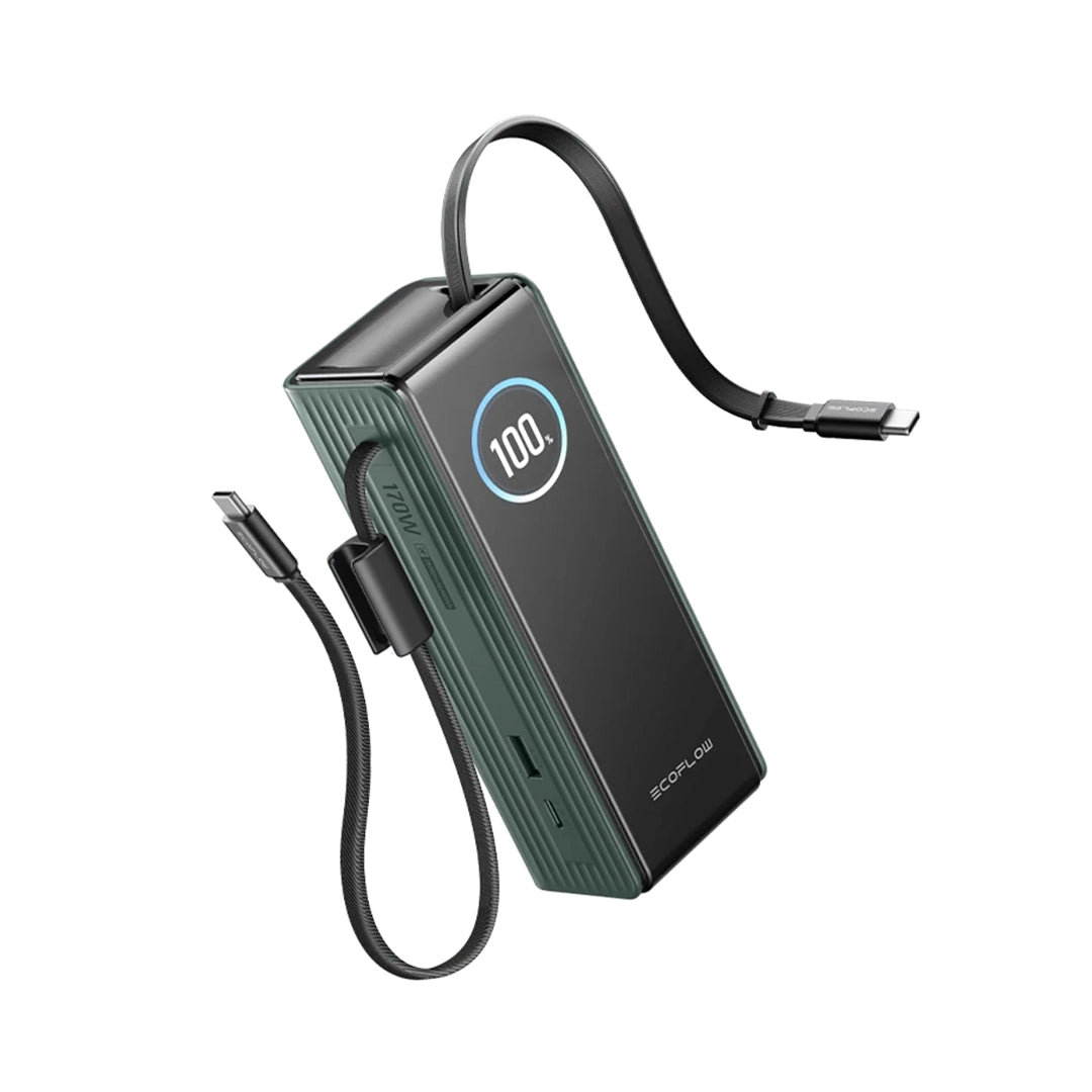 EcoFlow RAPID Power Bank (25000 mAh, 170 W, 100 W zabudované kabely) - zelená