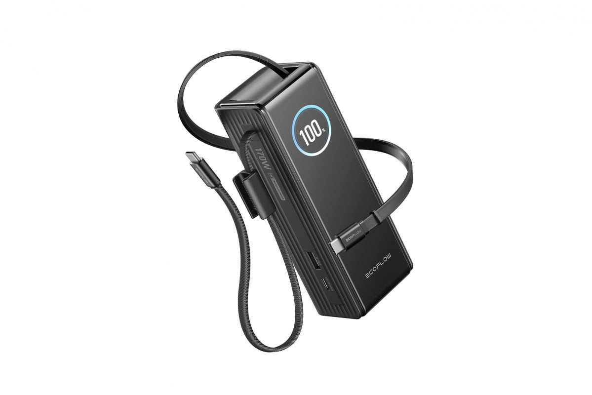 EcoFlow RAPID Power Bank (25000 mAh, 170 W, 100 W zabudované kabely) - černá
