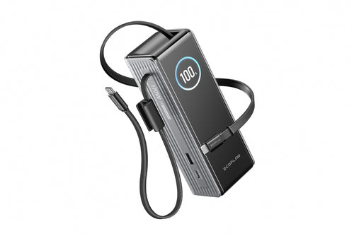 EcoFlow RAPID Power Bank (25000 mAh, 170 W, 100 W zabudované kabely) - stříbrná