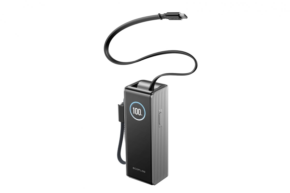 EcoFlow RAPID Power Bank (25000 mAh, 170 W, 100 W zabudované kabely) - stříbrná