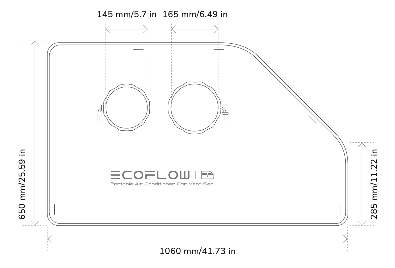 EcoFlow WAVE 3 průchodka na potrubí do okna automobilu (Magnetická Verze)