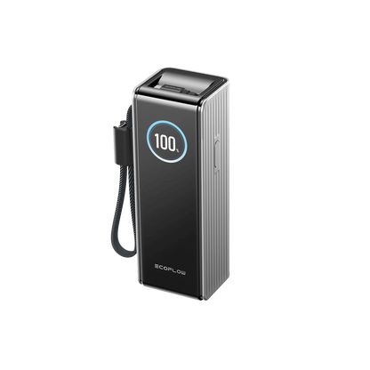 EcoFlow RAPID Power Bank (25000 mAh, 170 W, 100 W zabudované kabely) - stříbrná