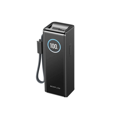 EcoFlow RAPID Power Bank (25000 mAh, 170 W, 100 W zabudované kabely) - černá